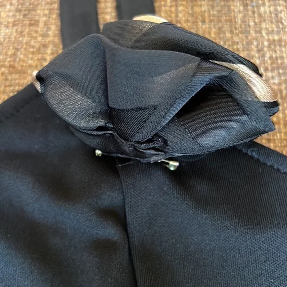 Joseph Ribkoff Black and Copper High Low Dress - Picture 5 of 14